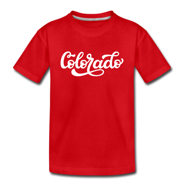 Colorado Toddler T-Shirt - Hand Lettered Colorado Toddler Tee - red