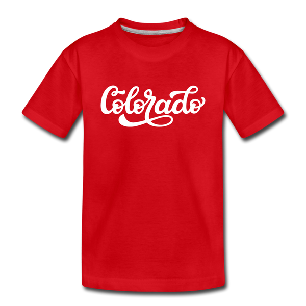 Colorado Toddler T-Shirt - Hand Lettered Colorado Toddler Tee - red