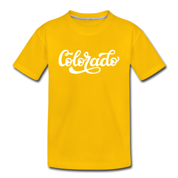 Colorado Toddler T-Shirt - Hand Lettered Colorado Toddler Tee - sun yellow