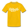 Colorado Toddler T-Shirt - Hand Lettered Colorado Toddler Tee - sun yellow