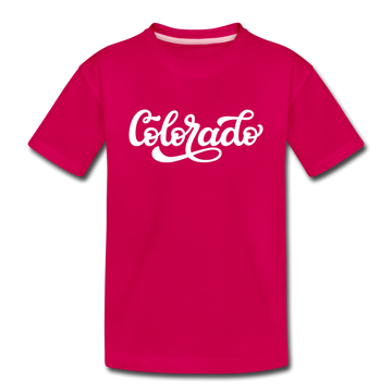 Colorado Toddler T-Shirt - Hand Lettered Colorado Toddler Tee - dark pink