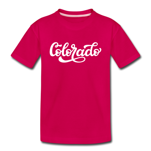 Colorado Toddler T-Shirt - Hand Lettered Colorado Toddler Tee - dark pink