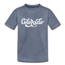 Colorado Toddler T-Shirt - Hand Lettered Colorado Toddler Tee - heather blue