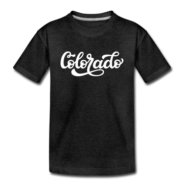 Colorado Toddler T-Shirt - Hand Lettered Colorado Toddler Tee - charcoal gray