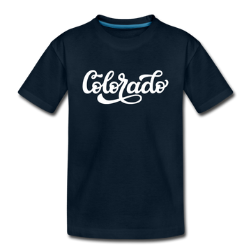 Colorado Toddler T-Shirt - Hand Lettered Colorado Toddler Tee - deep navy