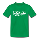Colorado Toddler T-Shirt - Hand Lettered Colorado Toddler Tee - kelly green