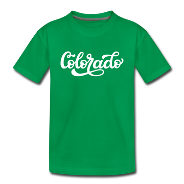 Colorado Toddler T-Shirt - Hand Lettered Colorado Toddler Tee - kelly green
