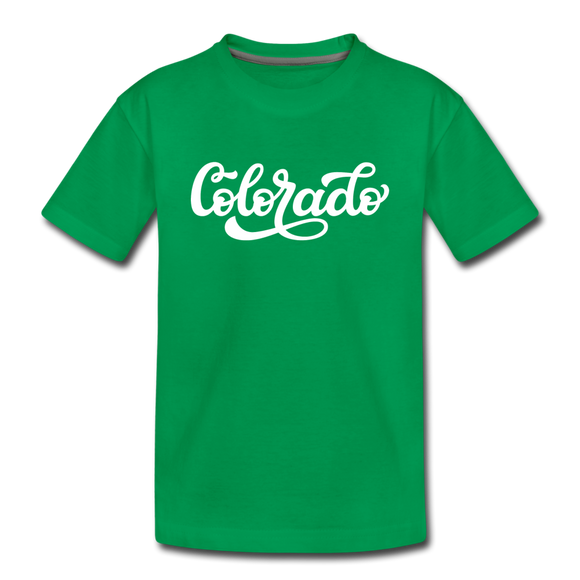Colorado Toddler T-Shirt - Hand Lettered Colorado Toddler Tee - kelly green