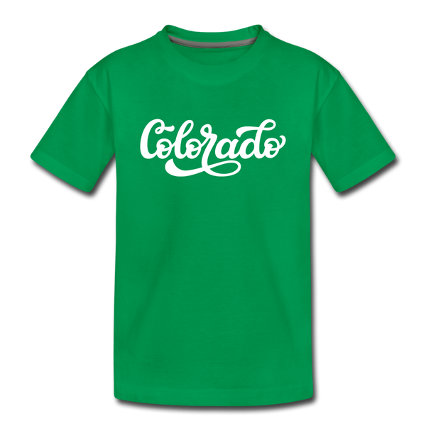Colorado Toddler T-Shirt - Hand Lettered Colorado Toddler Tee - kelly green