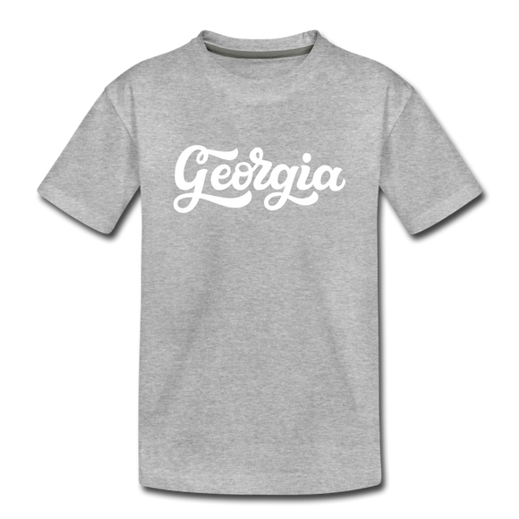 Georgia Toddler T-Shirt - Hand Lettered Georgia Toddler Tee - heather gray