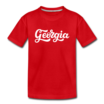 Georgia Toddler T-Shirt - Hand Lettered Georgia Toddler Tee - red