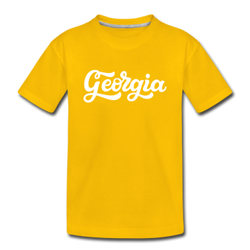 Georgia Toddler T-Shirt - Hand Lettered Georgia Toddler Tee - sun yellow