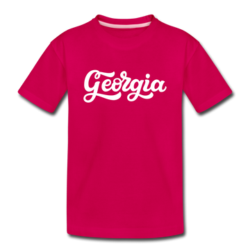 Georgia Toddler T-Shirt - Hand Lettered Georgia Toddler Tee - dark pink
