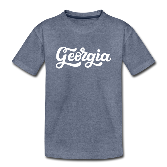 Georgia Toddler T-Shirt - Hand Lettered Georgia Toddler Tee - heather blue