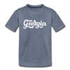 Georgia Toddler T-Shirt - Hand Lettered Georgia Toddler Tee - heather blue