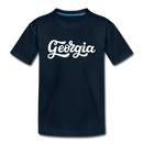 Georgia Toddler T-Shirt - Hand Lettered Georgia Toddler Tee - deep navy