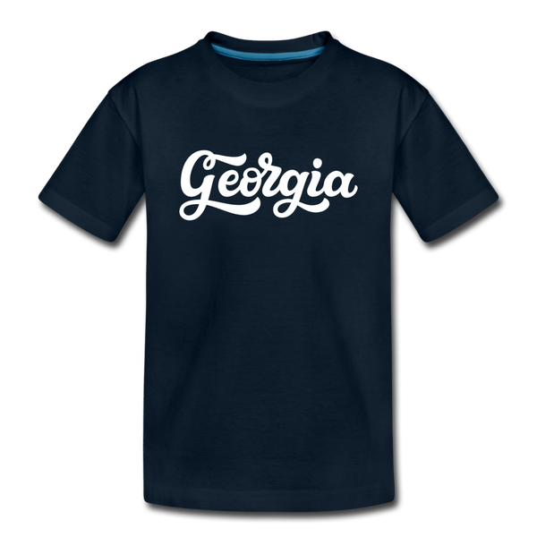 Georgia Toddler T-Shirt - Hand Lettered Georgia Toddler Tee - deep navy