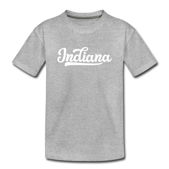 Indiana Toddler T-Shirt - Hand Lettered Indiana Toddler Tee - heather gray