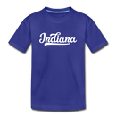 Indiana Toddler T-Shirt - Hand Lettered Indiana Toddler Tee - royal blue