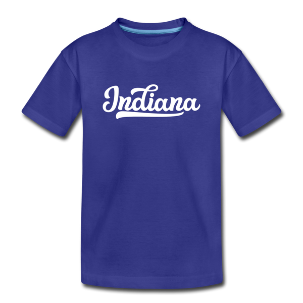 Indiana Toddler T-Shirt - Hand Lettered Indiana Toddler Tee - royal blue