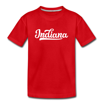 Indiana Toddler T-Shirt - Hand Lettered Indiana Toddler Tee - red