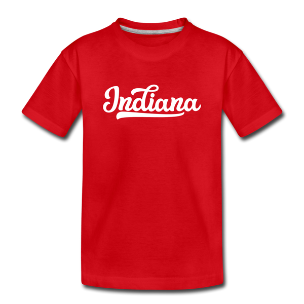 Indiana Toddler T-Shirt - Hand Lettered Indiana Toddler Tee - red