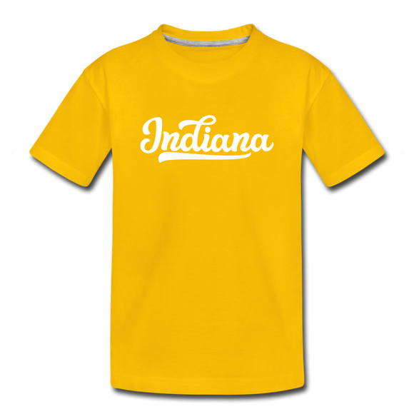 Indiana Toddler T-Shirt - Hand Lettered Indiana Toddler Tee - sun yellow