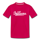 Indiana Toddler T-Shirt - Hand Lettered Indiana Toddler Tee - dark pink