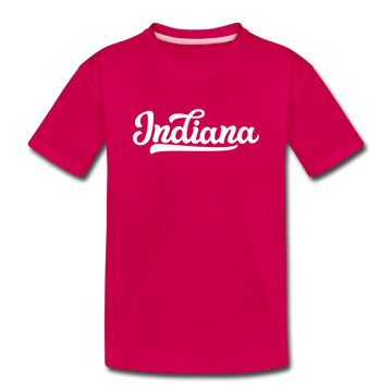 Indiana Toddler T-Shirt - Hand Lettered Indiana Toddler Tee - dark pink
