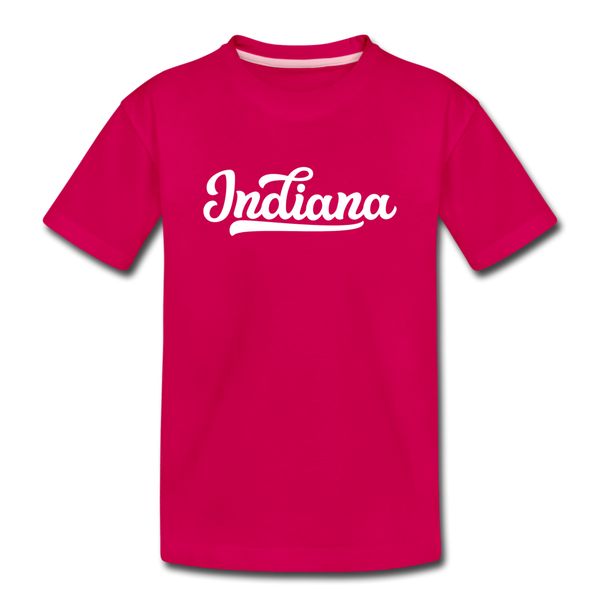 Indiana Toddler T-Shirt - Hand Lettered Indiana Toddler Tee - dark pink
