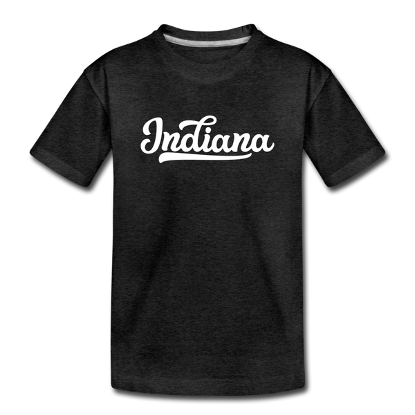 Indiana Toddler T-Shirt - Hand Lettered Indiana Toddler Tee - charcoal gray