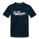 Indiana Toddler T-Shirt - Hand Lettered Indiana Toddler Tee - deep navy