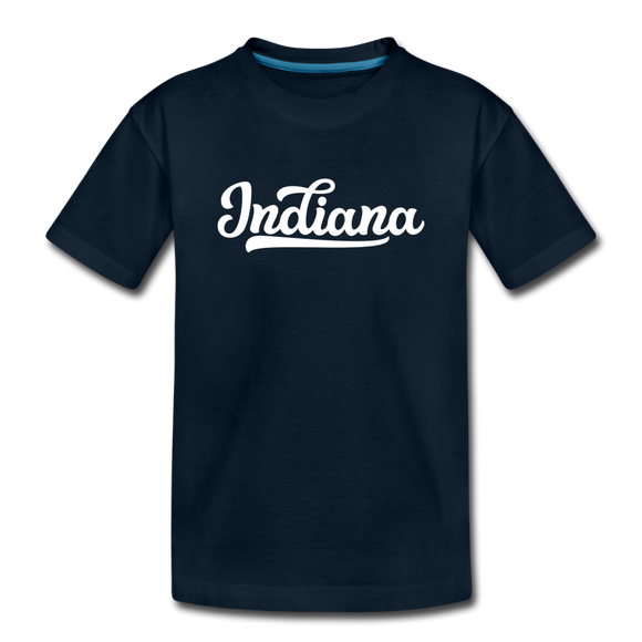Indiana Toddler T-Shirt - Hand Lettered Indiana Toddler Tee - deep navy