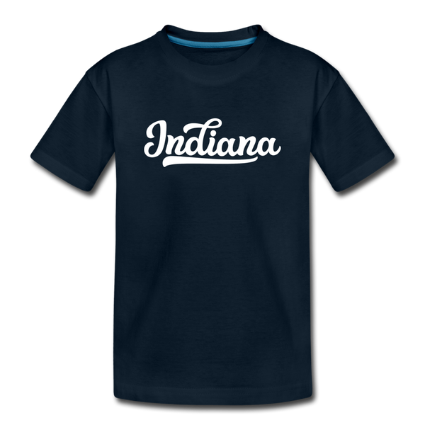 Indiana Toddler T-Shirt - Hand Lettered Indiana Toddler Tee - deep navy