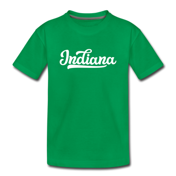 Indiana Toddler T-Shirt - Hand Lettered Indiana Toddler Tee - kelly green