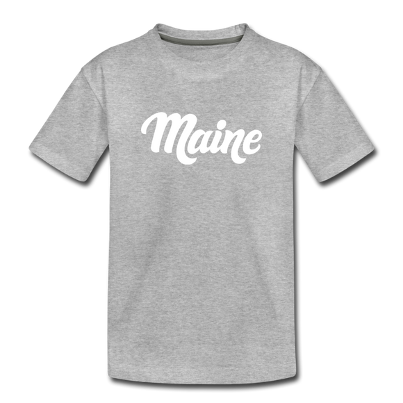 Maine Toddler T-Shirt - Hand Lettered Maine Toddler Tee - heather gray