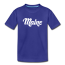 Maine Toddler T-Shirt - Hand Lettered Maine Toddler Tee - royal blue
