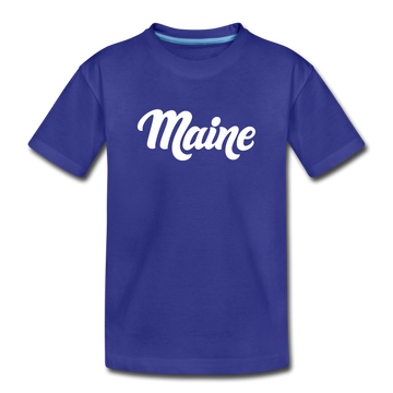 Maine Toddler T-Shirt - Hand Lettered Maine Toddler Tee - royal blue