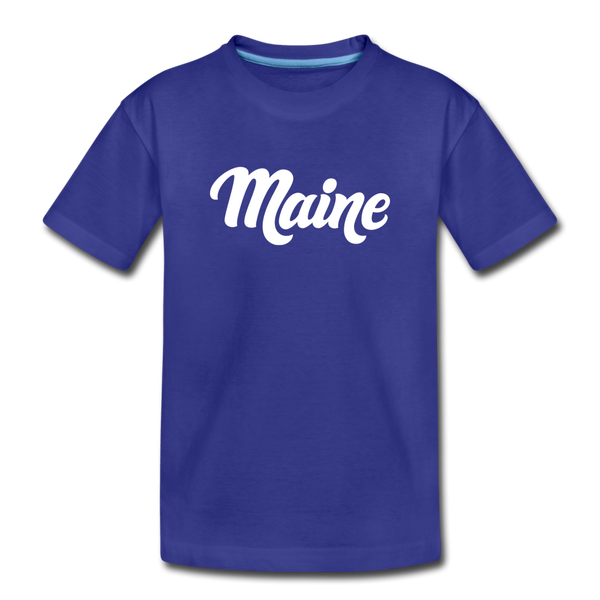 Maine Toddler T-Shirt - Hand Lettered Maine Toddler Tee - royal blue