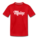 Maine Toddler T-Shirt - Hand Lettered Maine Toddler Tee - red