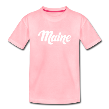 Maine Toddler T-Shirt - Hand Lettered Maine Toddler Tee - pink