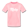 Maine Toddler T-Shirt - Hand Lettered Maine Toddler Tee - pink