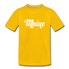 Maine Toddler T-Shirt - Hand Lettered Maine Toddler Tee - sun yellow
