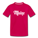 Maine Toddler T-Shirt - Hand Lettered Maine Toddler Tee - dark pink