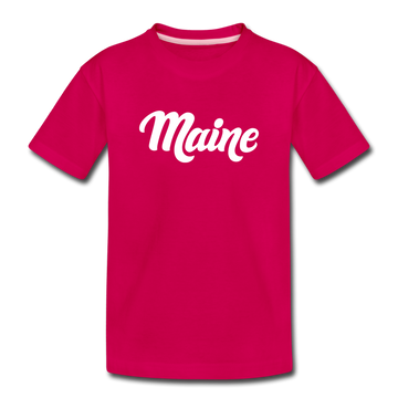 Maine Toddler T-Shirt - Hand Lettered Maine Toddler Tee - dark pink