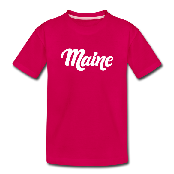 Maine Toddler T-Shirt - Hand Lettered Maine Toddler Tee - dark pink