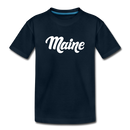 Maine Toddler T-Shirt - Hand Lettered Maine Toddler Tee - deep navy