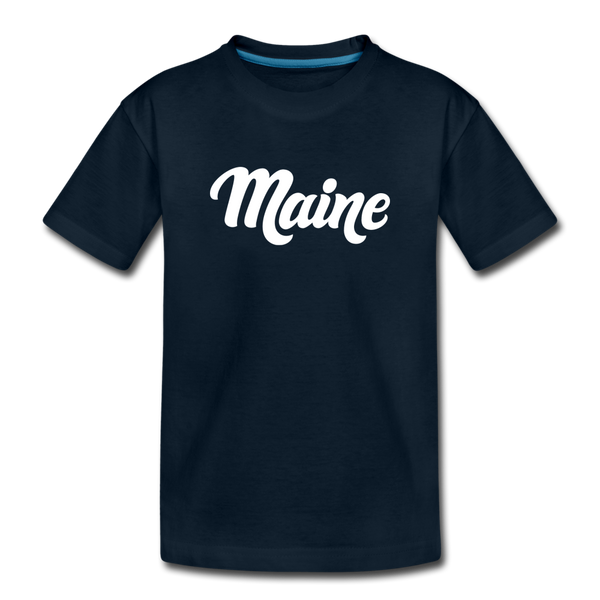 Maine Toddler T-Shirt - Hand Lettered Maine Toddler Tee - deep navy