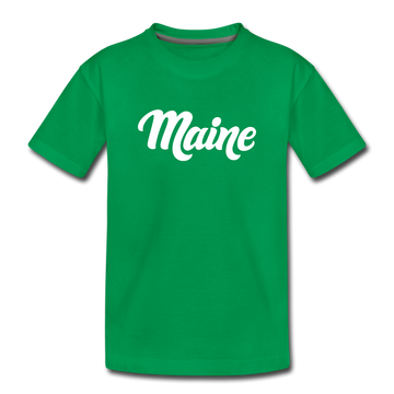 Maine Toddler T-Shirt - Hand Lettered Maine Toddler Tee - kelly green