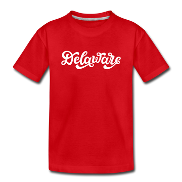 Delaware Toddler T-Shirt - Hand Lettered Delaware Toddler Tee - red